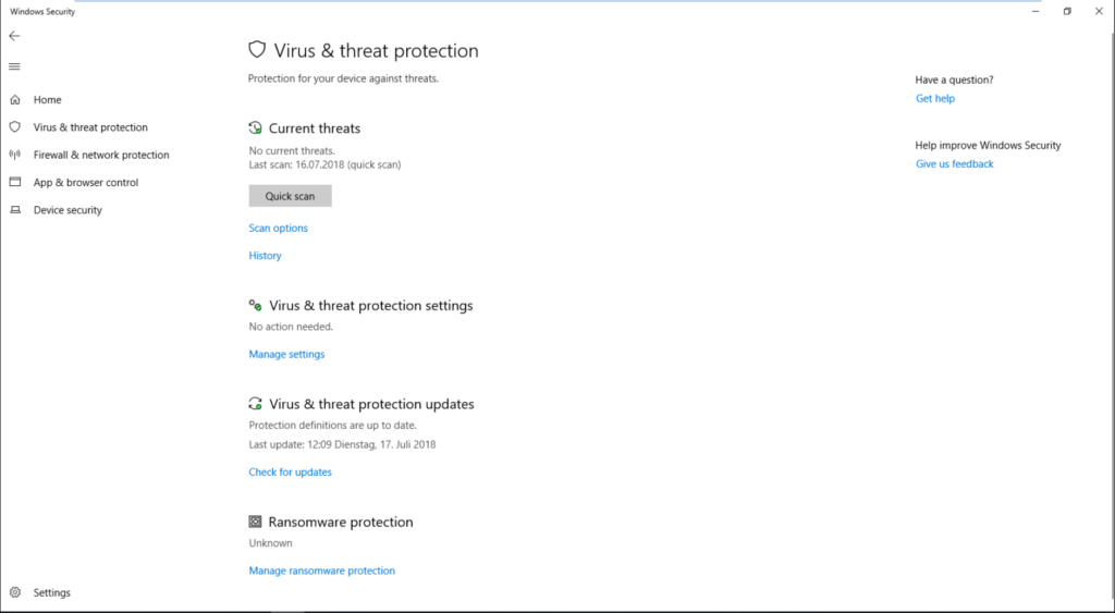 Screenshot Advanced Threat Protection